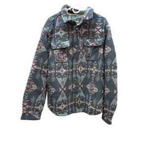 Jachs New York Mens Southwest Pattern‎ Sherpa-Lined Button-Up Jacket L